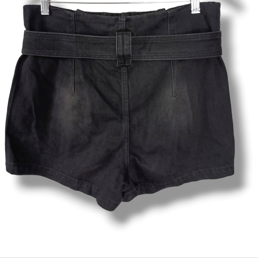 NWOT Pistola Black Denim Paperbag Shorts - Picture 3 of 5